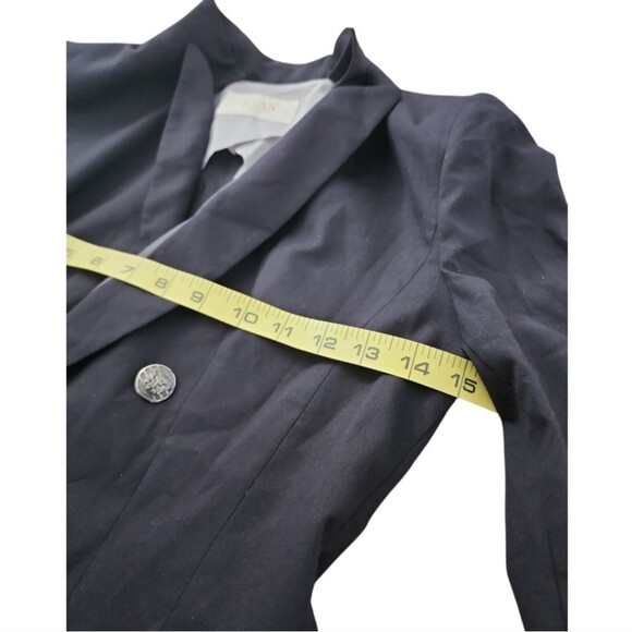 Ryan New York Blue Double-Breasted Blazer Jacket Sz 2 Lined Preppy Dark Academia - Picture 4 of 10